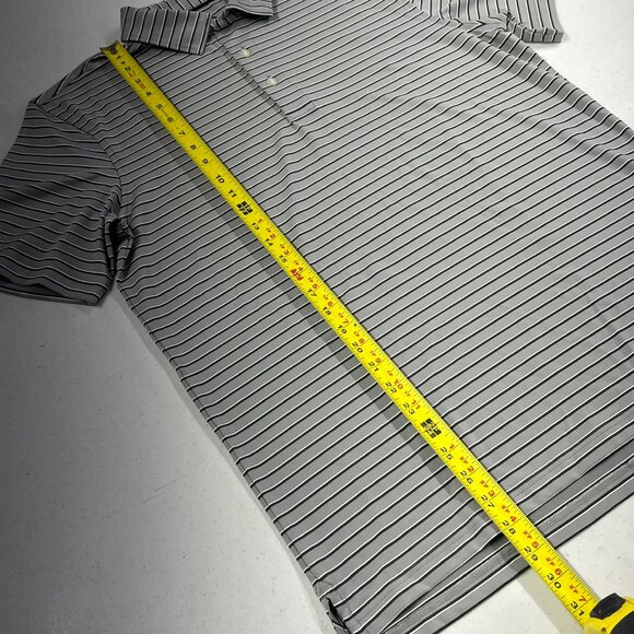 Vineyard Vines Performance OTG MED Palmero Polo Shirt Striped Shirt Beige Gray T - Picture 2 of 6